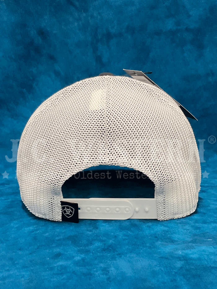 Ariat A300090405 Mens Rubber Patch Flexfit 110 Cap White front. If you need any assistance with this item or the purchase of this item please call us at five six one seven four eight eight eight zero one Monday through Saturday 10:00a.m EST to 8:00 p.m EST