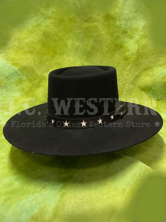 Charlie 1 Horse CWCSMC-253607S0 Womens COSMIC COWGIRL Felt Hat Black side / front view. If you need any assistance with this item or the purchase of this item please call us at five six one seven four eight eight eight zero one Monday through Saturday 10:00a.m EST to 8:00 p.m EST