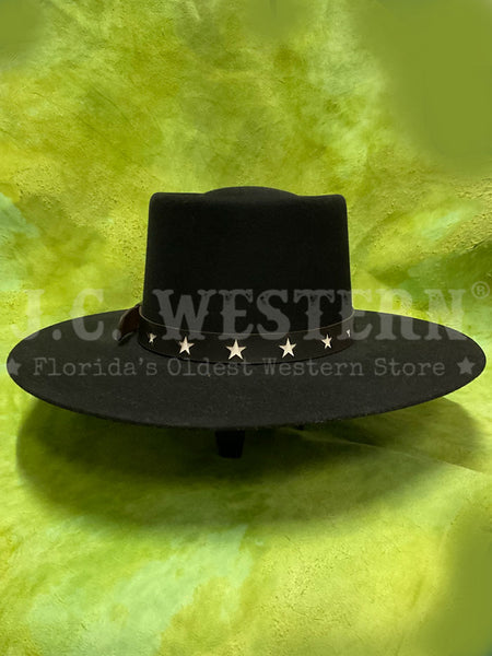 Charlie 1 Horse CWCSMC-253607S0 Womens COSMIC COWGIRL Felt Hat Black back view. If you need any assistance with this item or the purchase of this item please call us at five six one seven four eight eight eight zero one Monday through Saturday 10:00a.m EST to 8:00 p.m EST