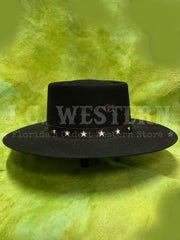 Charlie 1 Horse CWCSMC-253607S0 Womens COSMIC COWGIRL Felt Hat Black side view. If you need any assistance with this item or the purchase of this item please call us at five six one seven four eight eight eight zero one Monday through Saturday 10:00a.m EST to 8:00 p.m EST