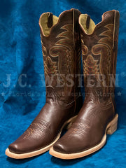 R.Watson RW7302-1 Mens Deer Narrow Square Boot Chocolate Bark side / front view. If you need any assistance with this item or the purchase of this item please call us at five six one seven four eight eight eight zero one Monday through Saturday 10:00a.m EST to 8:00 p.m EST