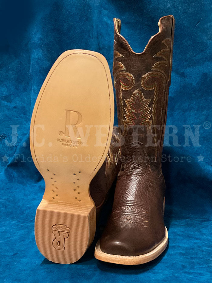 R.Watson RW7302-1 Mens Deer Narrow Square Boot Chocolate Bark side / front view. If you need any assistance with this item or the purchase of this item please call us at five six one seven four eight eight eight zero one Monday through Saturday 10:00a.m EST to 8:00 p.m EST