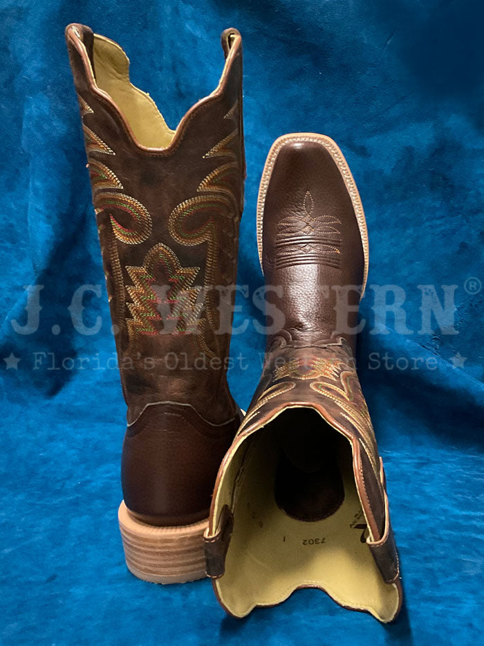 R.Watson RW7302-1 Mens Deer Narrow Square Boot Chocolate Bark side / front view. If you need any assistance with this item or the purchase of this item please call us at five six one seven four eight eight eight zero one Monday through Saturday 10:00a.m EST to 8:00 p.m EST