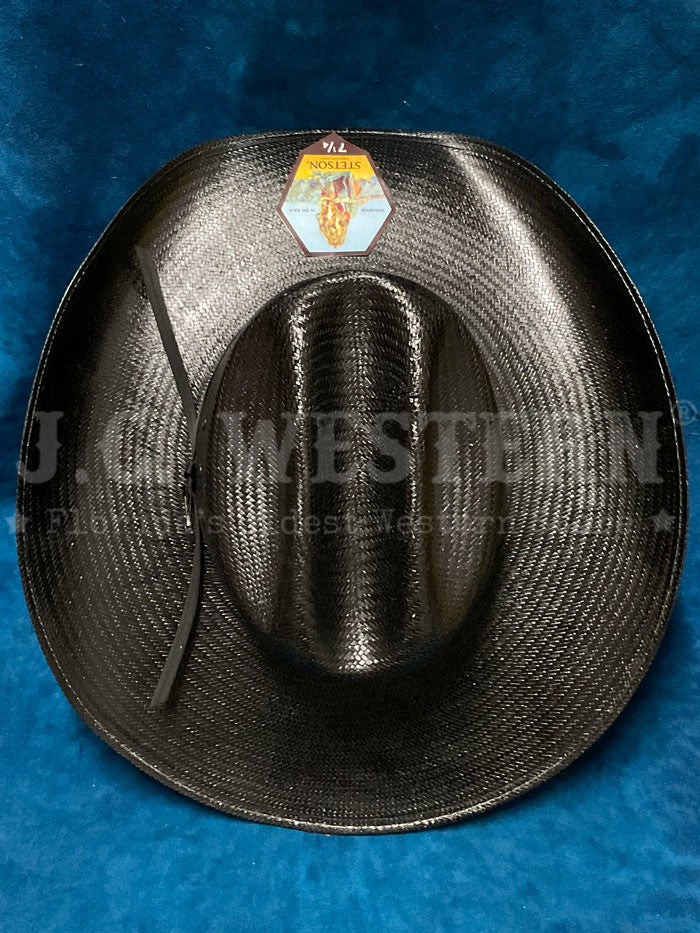 Stetson SSCOLM-304207 Coal Mine Straw Hat Black side / front view. If you need any assistance with this item or the purchase of this item please call us at five six one seven four eight eight eight zero one Monday through Saturday 10:00a.m EST to 8:00 p.m EST