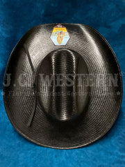 Stetson SSCOLM-304207 Coal Mine Straw Hat Black view from above. If you need any assistance with this item or the purchase of this item please call us at five six one seven four eight eight eight zero one Monday through Saturday 10:00a.m EST to 8:00 p.m EST