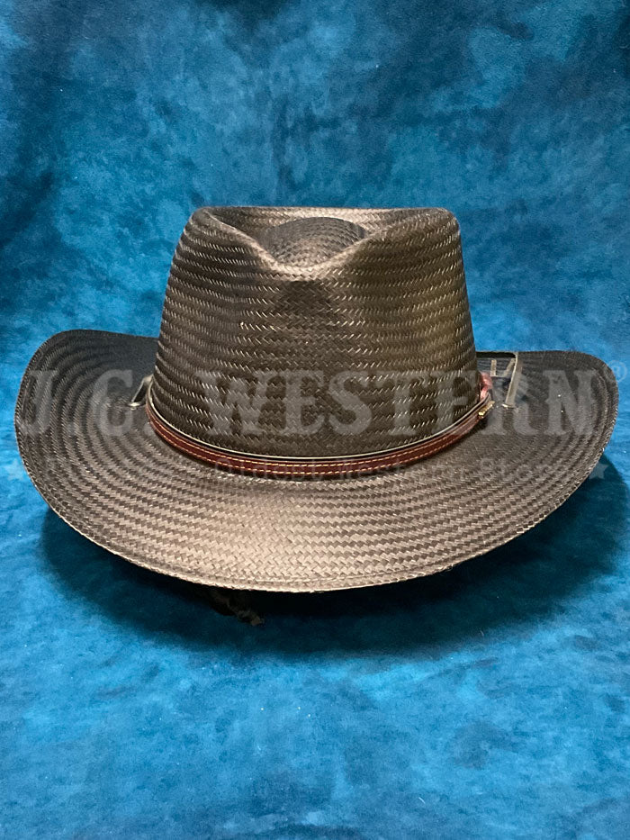 Stetson OSBLGD-343007 Belgrade Straw Hat Black side / front view. If you need any assistance with this item or the purchase of this item please call us at five six one seven four eight eight eight zero one Monday through Saturday 10:00a.m EST to 8:00 p.m EST