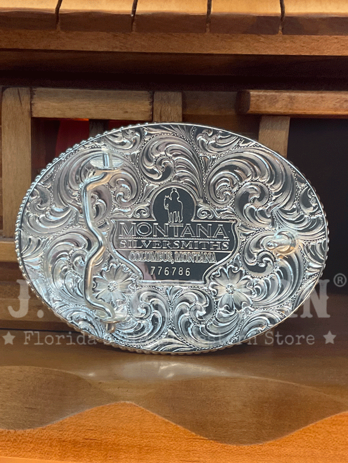 Montana Silversmiths 840F-559 Whitetail Head Western Buckle Silver front view. If you need any assistance with this item or the purchase of this item please call us at five six one seven four eight eight eight zero one Monday through Saturday 10:00a.m EST to 8:00 p.m EST