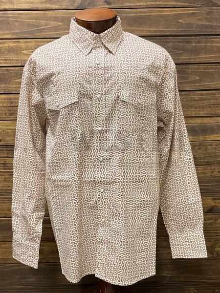 Wrangler 112360002 George Strait Collection Troubadour Long Sleeve Shirt Brown front view. If you need any assistance with this item or the purchase of this item please call us at five six one seven four eight eight eight zero one Monday through Saturday 10:00a.m EST to 8:00 p.m EST