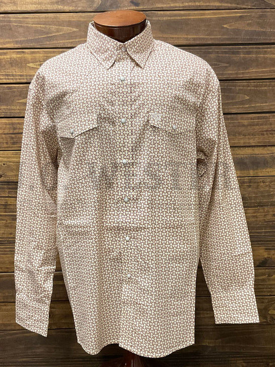 Wrangler 112360002 George Strait Collection Troubadour Long Sleeve Shirt Brown front view. If you need any assistance with this item or the purchase of this item please call us at five six one seven four eight eight eight zero one Monday through Saturday 10:00a.m EST to 8:00 p.m EST