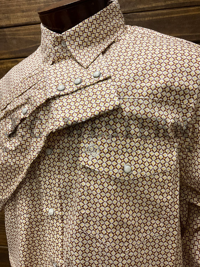 Wrangler 112360002 George Strait Collection Troubadour Long Sleeve Shirt Brown front view. If you need any assistance with this item or the purchase of this item please call us at five six one seven four eight eight eight zero one Monday through Saturday 10:00a.m EST to 8:00 p.m EST