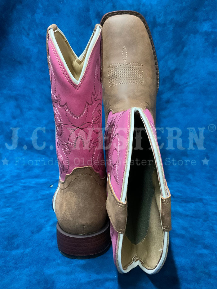 Roper 3505 Kids Classic Western Stitch Boot Pink front view. If you need any assistance with this item or the purchase of this item please call us at five six one seven four eight eight eight zero one Monday through Saturday 10:00a.m EST to 8:00 p.m EST