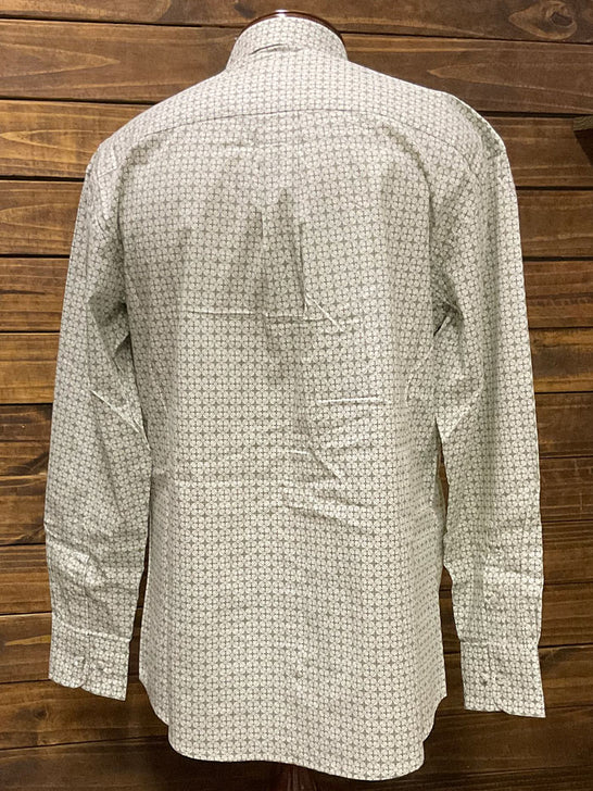 Wrangler 112359999 Mens George Strait Long Sleeve Plaid Shirt Olive back view. If you need any assistance with this item or the purchase of this item please call us at five six one seven four eight eight eight zero one Monday through Saturday 10:00a.m EST to 8:00 p.m EST