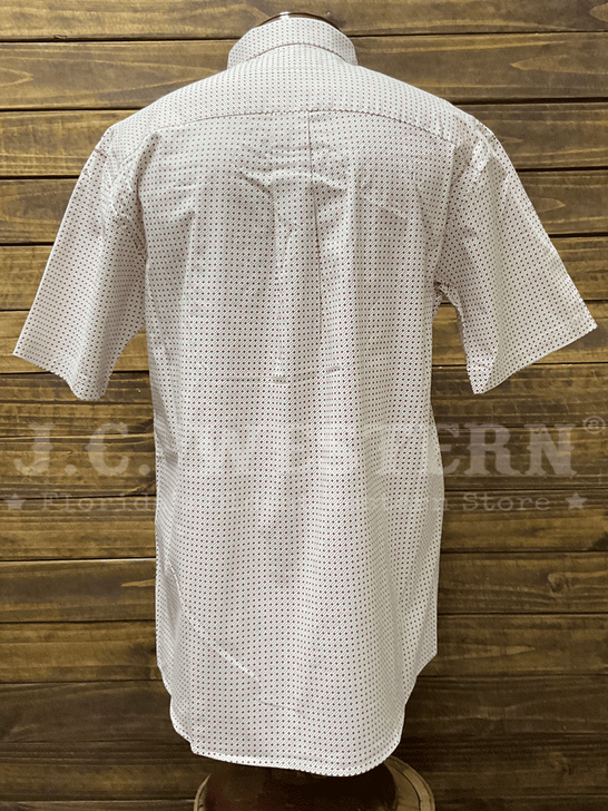 Wrangler 112360014 Mens George Strait Collection Short Sleeve Western Shirt White back view. If you need any assistance with this item or the purchase of this item please call us at five six one seven four eight eight eight zero one Monday through Saturday 10:00a.m EST to 8:00 p.m EST