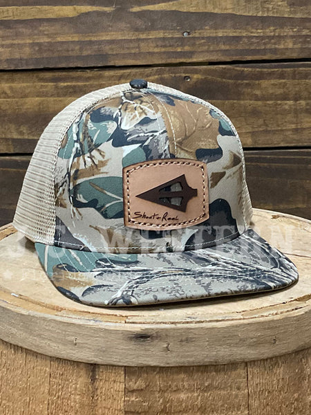 Shoot & Reel SR13 Broadhead Patch Curved Bill Cap Realtree Advantage Classic Balsa side / front view. If you need any assistance with this item or the purchase of this item please call us at five six one seven four eight eight eight zero one Monday through Saturday 10:00a.m EST to 8:00 p.m EST