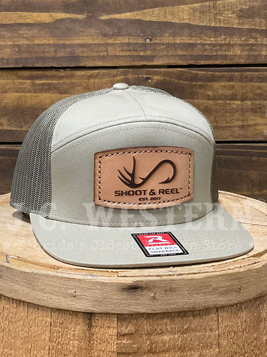 Shoot & Reel SR3-PKLF Company Logo Patch Flat Bill Cap Pale Khaki Loden side / front view. If you need any assistance with this item or the purchase of this item please call us at five six one seven four eight eight eight zero one Monday through Saturday 10:00a.m EST to 8:00 p.m EST