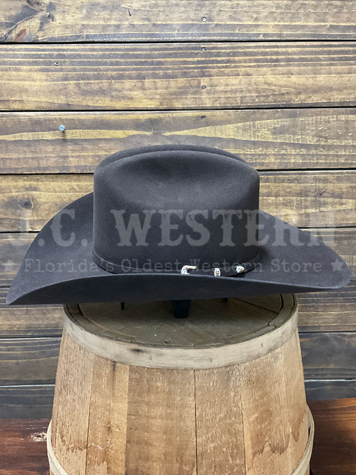 Stetson SFEPTN-724222 El Patron 30X Felt Hat Chocolate side / front view. If you need any assistance with this item or the purchase of this item please call us at five six one seven four eight eight eight zero one Monday through Saturday 10:00a.m EST to 8:00 p.m EST