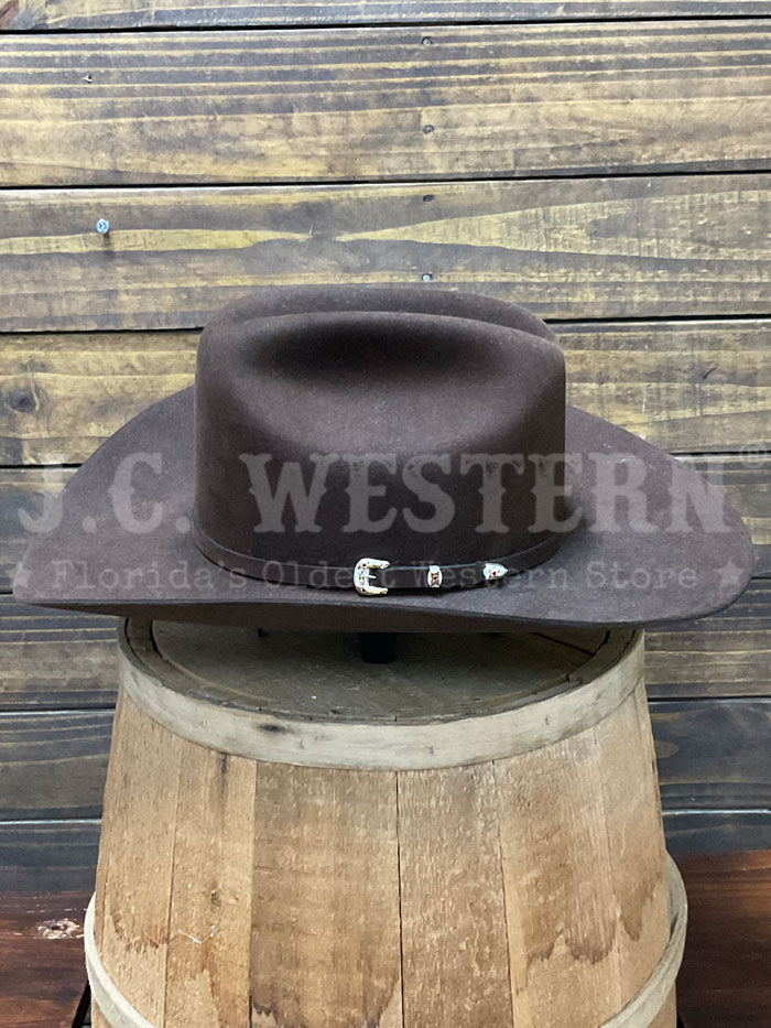 Stetson SFEPTN-774022 El Patron 30X Premier Felt Hat Chocolate side / front view. If you need any assistance with this item or the purchase of this item please call us at five six one seven four eight eight eight zero one Monday through Saturday 10:00a.m EST to 8:00 p.m EST