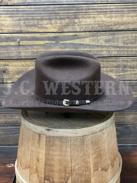 Stetson SFEPTN-774022 El Patron 30X Premier Felt Hat Chocolate side view. If you need any assistance with this item or the purchase of this item please call us at five six one seven four eight eight eight zero one Monday through Saturday 10:00a.m EST to 8:00 p.m EST