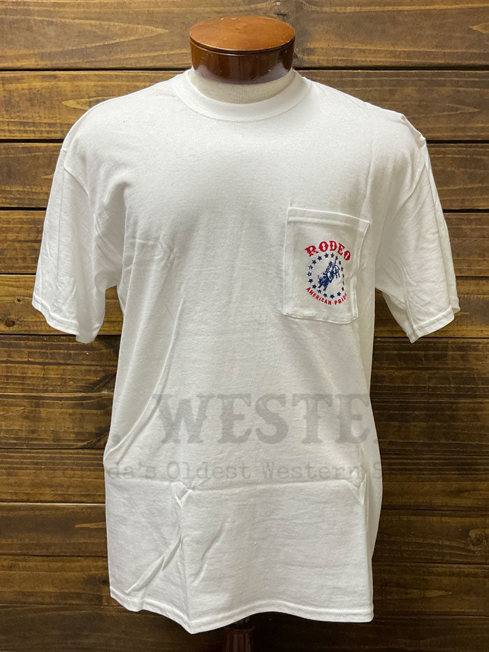 JC Western JCWAP-WHT Mens American Pride Short Sleeve T-Shirt White back view. If you need any assistance with this item or the purchase of this item please call us at five six one seven four eight eight eight zero one Monday through Saturday 10:00a.m EST to 8:00 p.m EST