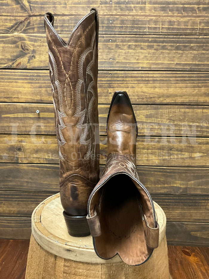 Circle G L6181 Womens Shedron Embroidery Tall Western Boot Bronze side / front view. If you need any assistance with this item or the purchase of this item please call us at five six one seven four eight eight eight zero one Monday through Saturday 10:00a.m EST to 8:00 p.m EST