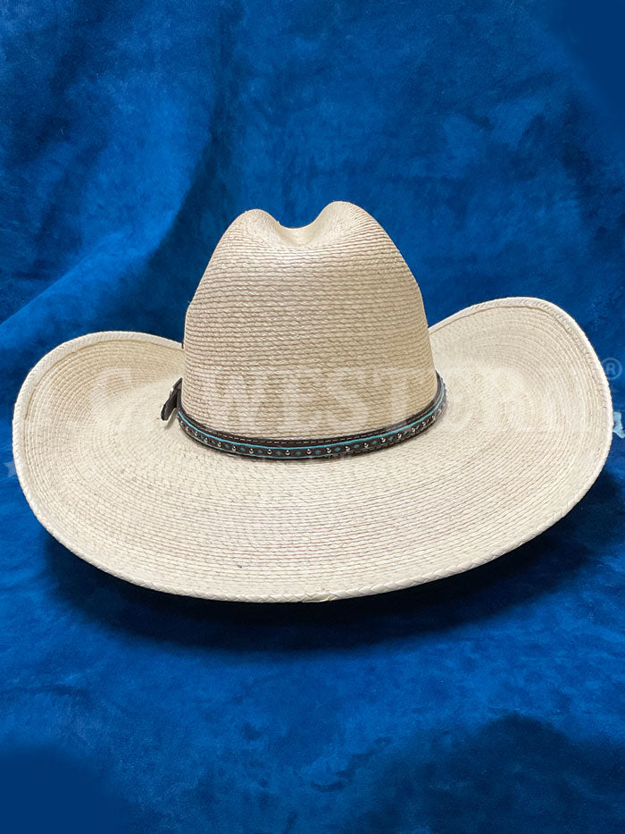 Alamo Hats D53104 Palm Creek Fancy Trim Palm Hat Natural side / front view. If you need any assistance with this item or the purchase of this item please call us at five six one seven four eight eight eight zero one Monday through Saturday 10:00a.m EST to 8:00 p.m EST