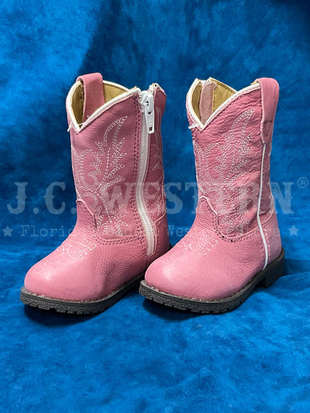 Smoky Mountain 3423T Kids Hopalong Western Boot Pink side / front view. If you need any assistance with this item or the purchase of this item please call us at five six one seven four eight eight eight zero one Monday through Saturday 10:00a.m EST to 8:00 p.m EST