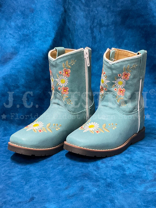 Smoky Mountain 3426T Kids Autry Western Boot Turquoise side / front view. If you need any assistance with this item or the purchase of this item please call us at five six one seven four eight eight eight zero one Monday through Saturday 10:00a.m EST to 8:00 p.m EST