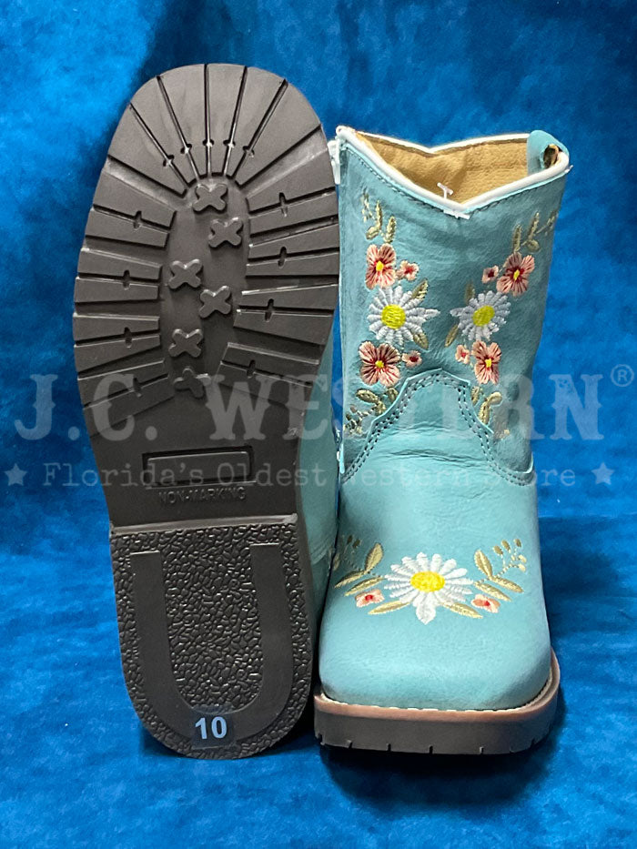 Smoky Mountain 3426T Kids Autry Western Boot Turquoise side / front view. If you need any assistance with this item or the purchase of this item please call us at five six one seven four eight eight eight zero one Monday through Saturday 10:00a.m EST to 8:00 p.m EST