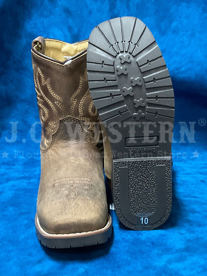 Smoky Mountain 3662T Kids Autry Western Boot Bark Brown front / side view. If you need any assistance with this item or the purchase of this item please call us at five six one seven four eight eight eight zero one Monday through Saturday 10:00a.m EST to 8:00 p.m EST