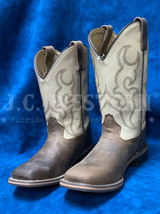 Smoky Mountain 3705 Kids Scout Western Boots Brown Cream side / front view. If you need any assistance with this item or the purchase of this item please call us at five six one seven four eight eight eight zero one Monday through Saturday 10:00a.m EST to 8:00 p.m EST