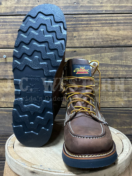 Thorogood 814-4135 Mens American Heritage Series Crazy Horse Bark sole and front view. If you need any assistance with this item or the purchase of this item please call us at five six one seven four eight eight eight zero one Monday through Saturday 10:00a.m EST to 8:00 p.m EST