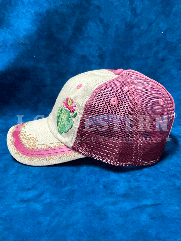 Catchfly 2510390301 Womens Cactus Ponytail Ball Cap Natural Fuchsia front view. If you need any assistance with this item or the purchase of this item please call us at five six one seven four eight eight eight zero one Monday through Saturday 10:00a.m EST to 8:00 p.m EST