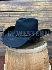 Bullhide WILD HORSE 0381BL Fashion Felt Collection Hat Black front / side view. If you need any assistance with this item or the purchase of this item please call us at five six one seven four eight eight eight zero one Monday through Saturday 10:00a.m EST to 8:00 p.m EST