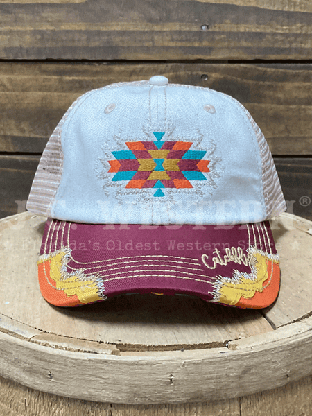 Catchfly 2510380309 Womens Southwestern Ponytail Ball Cap Tan front view. If you need any assistance with this item or the purchase of this item please call us at five six one seven four eight eight eight zero one Monday through Saturday 10:00a.m EST to 8:00 p.m EST