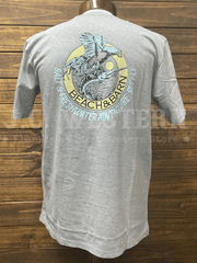 Beach & Barn GENTLEMAN WILL HAVE THE FISH Short Sleeve T-Shirt Silver Grey back view. If you need any assistance with this item or the purchase of this item please call us at five six one seven four eight eight eight zero one Monday through Saturday 10:00a.m EST to 8:00 p.m EST