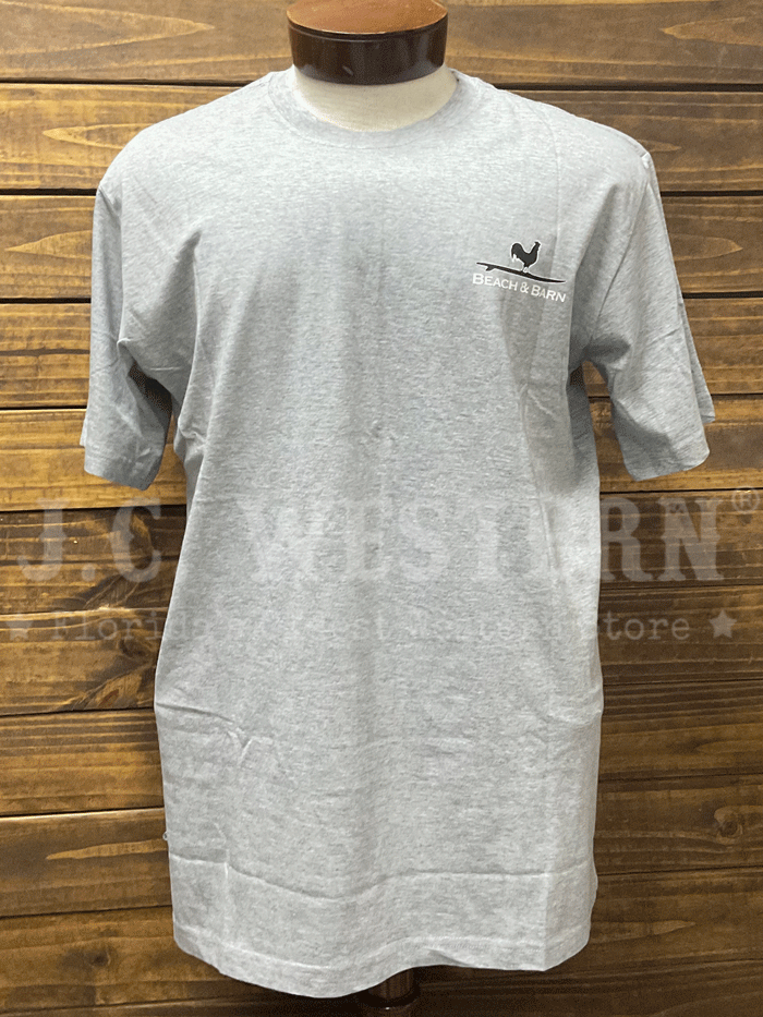 Beach & Barn BOW WOW Short Sleeve T-Shirt Silver Grey back view. If you need any assistance with this item or the purchase of this item please call us at five six one seven four eight eight eight zero one Monday through Saturday 10:00a.m EST to 8:00 p.m EST