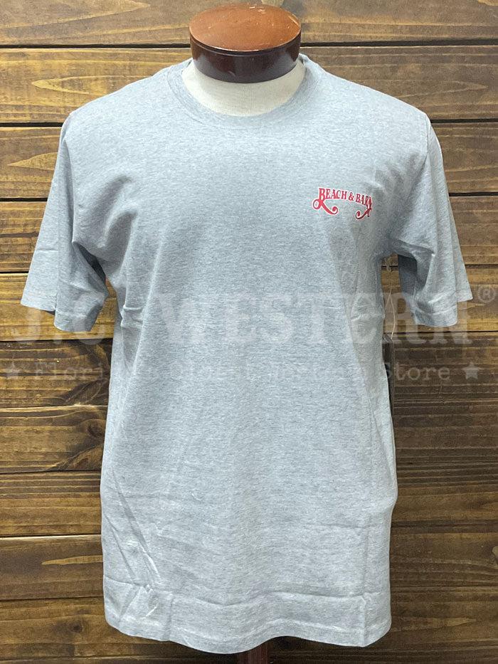 Beach & Barn BEACH & BAMA Short Sleeve T-Shirt Silver Grey back view. If you need any assistance with this item or the purchase of this item please call us at five six one seven four eight eight eight zero one Monday through Saturday 10:00a.m EST to 8:00 p.m EST