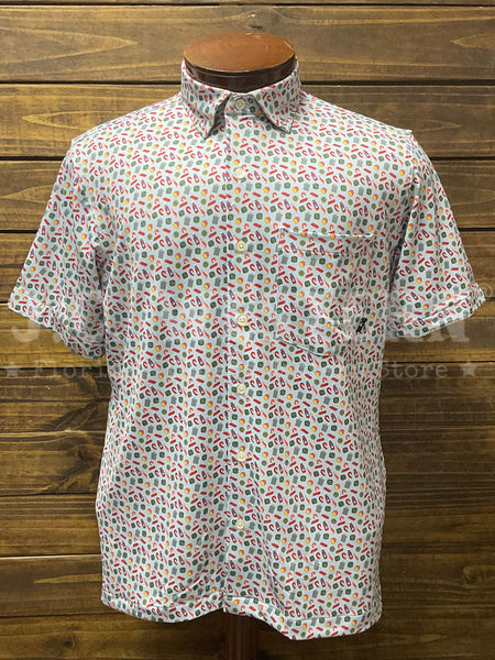 Beach and Barn LOW COUNTRY BOIL Short Sleeve Sport Shirt Ash Grey front view. If you need any assistance with this item or the purchase of this item please call us at five six one seven four eight eight eight zero one Monday through Saturday 10:00a.m EST to 8:00 p.m EST