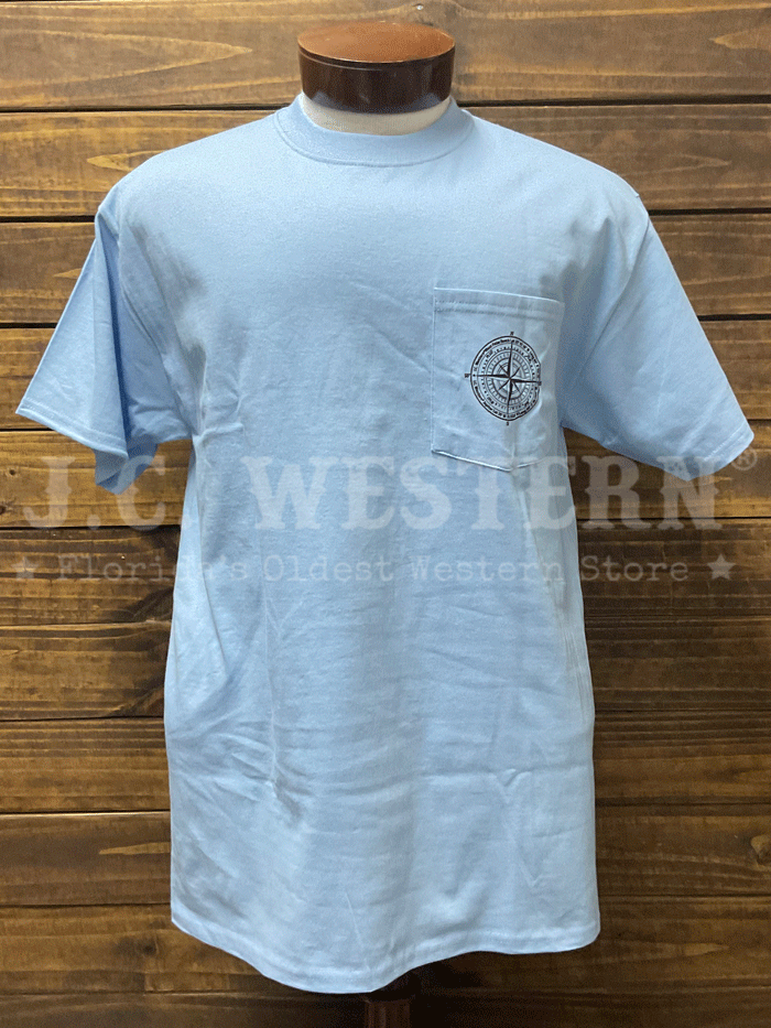 JC Western JCWIDJS-SS-LBL Mens I Do Jack Shit Short Sleeve Pocket T-Shirt Light Blue back view. If you need any assistance with this item or the purchase of this item please call us at five six one seven four eight eight eight zero one Monday through Saturday 10:00a.m EST to 8:00 p.m EST