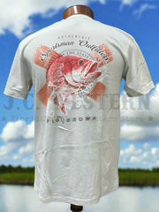 FloGrown FGM-1843 Mens King Red Snapper Tee Silver Grey back view. If you need any assistance with this item or the purchase of this item please call us at five six one seven four eight eight eight zero one Monday through Saturday 10:00a.m EST to 8:00 p.m EST