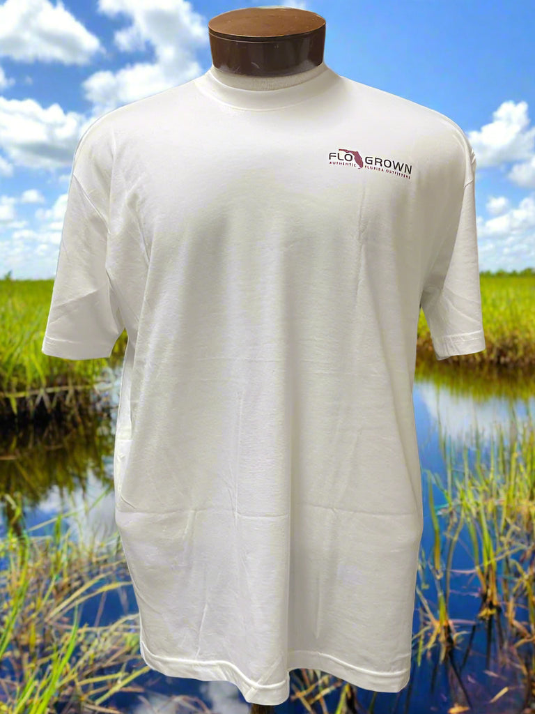 FloGrown FGM-1850 Mens Bass Man Tee White back view. If you need any assistance with this item or the purchase of this item please call us at five six one seven four eight eight eight zero one Monday through Saturday 10:00a.m EST to 8:00 p.m EST