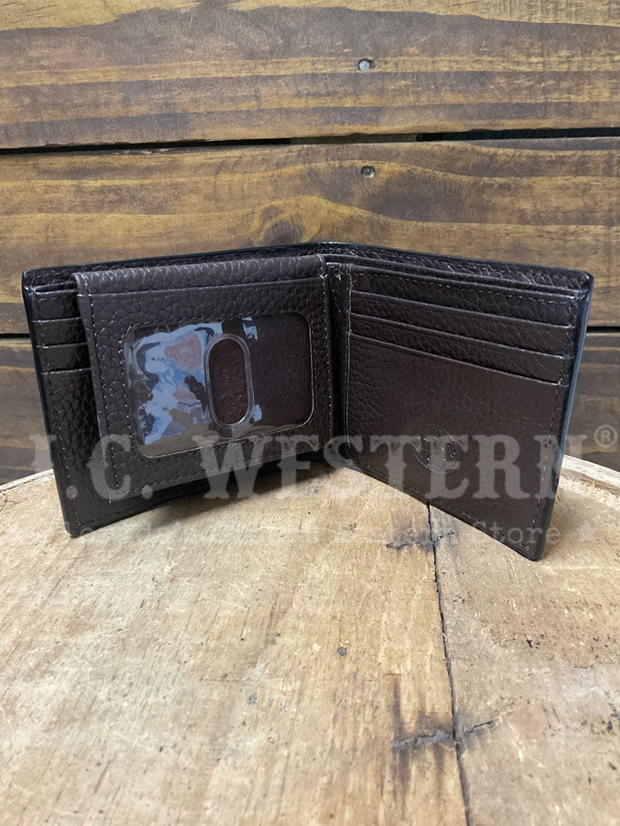 3D D250010548 Mens Hand Painted Ace Cards Bifold Wallet Natural front view. If you need any assistance with this item or the purchase of this item please call us at five six one seven four eight eight eight zero one Monday through Saturday 10:00a.m EST to 8:00 p.m EST