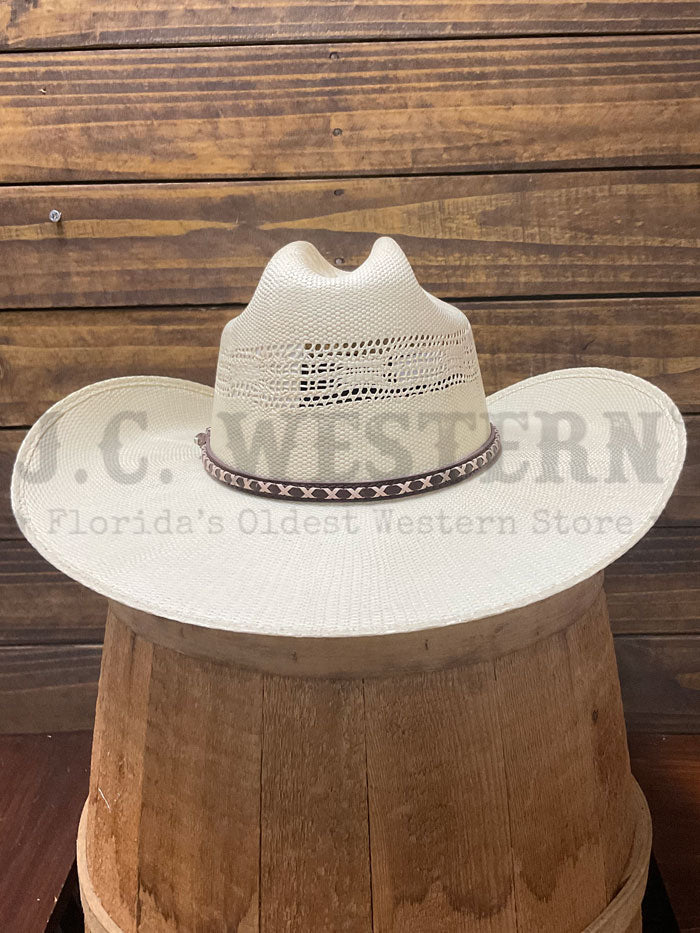 Stetson SSELMH-734281 ELMHURST Straw Hat Natural side / front view. If you need any assistance with this item or the purchase of this item please call us at five six one seven four eight eight eight zero one Monday through Saturday 10:00a.m EST to 8:00 p.m EST