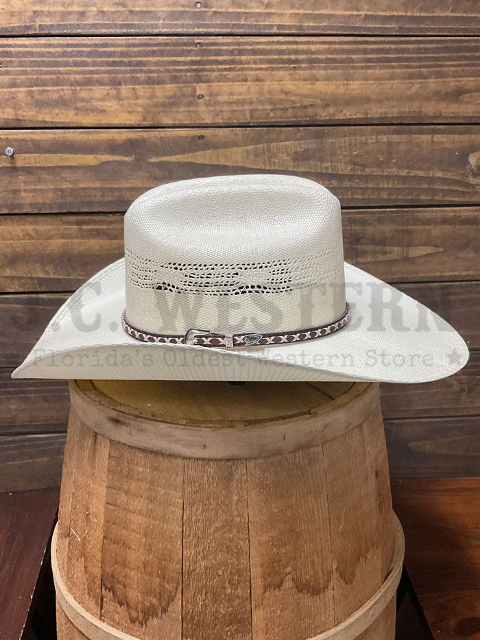 Stetson SSELMH-734281 ELMHURST Straw Hat Natural side / front view. If you need any assistance with this item or the purchase of this item please call us at five six one seven four eight eight eight zero one Monday through Saturday 10:00a.m EST to 8:00 p.m EST