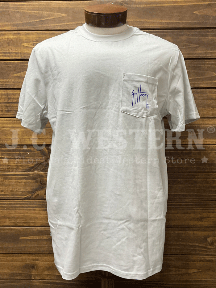 Guy Harvey GHV56001-SLG Mens Bill Collector Short Sleeve T-Shirt Silver Grey back view. If you need any assistance with this item or the purchase of this item please call us at five six one seven four eight eight eight zero one Monday through Saturday 10:00a.m EST to 8:00 p.m EST