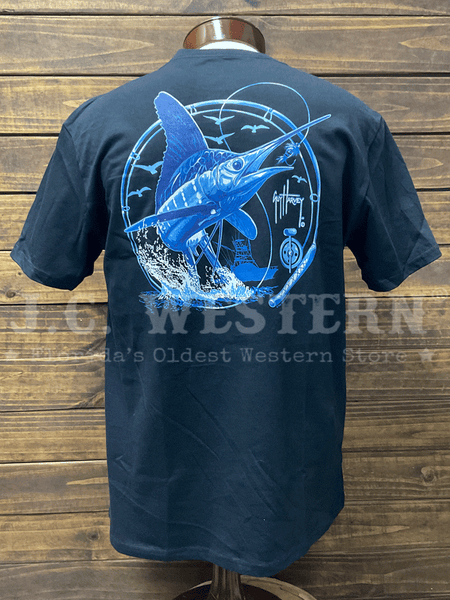 Guy Harvey GHV56001-BLK Mens Short Sleeve Pocket T-Shirt Black back view. If you need any assistance with this item or the purchase of this item please call us at five six one seven four eight eight eight zero one Monday through Saturday 10:00a.m EST to 8:00 p.m EST