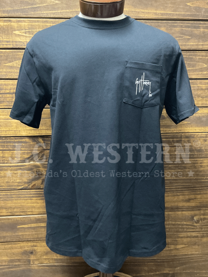 Guy Harvey GHV56001-BLK Mens Short Sleeve Pocket T-Shirt Black back view. If you need any assistance with this item or the purchase of this item please call us at five six one seven four eight eight eight zero one Monday through Saturday 10:00a.m EST to 8:00 p.m EST