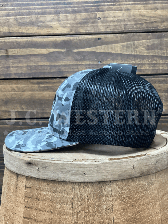 Guy Harvey GHV55789-CH Fishy Mesh Trucker Hat Camo Charcoal side. If you need any assistance with this item or the purchase of this item please call us at five six one seven four eight eight eight zero one Monday through Saturday 10:00a.m EST to 8:00 p.m EST