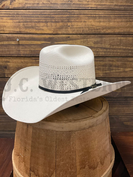 Larry Mahan LMH11158 10X COWBOY Straw Hat Ivory side / front view. If you need any assistance with this item or the purchase of this item please call us at five six one seven four eight eight eight zero one Monday through Saturday 10:00a.m EST to 8:00 p.m EST