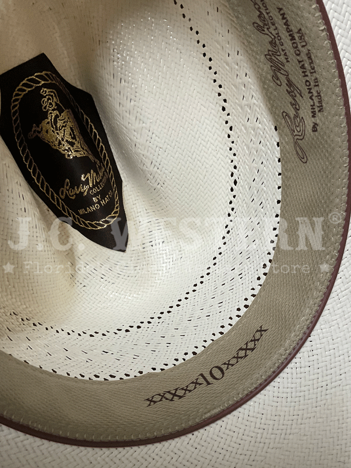 Larry Mahan LMH11157 10X COWBOY Straw Hat Ivory front and side view. If you need any assistance with this item or the purchase of this item please call us at five six one seven four eight eight eight zero one Monday through Saturday 10:00a.m EST to 8:00 p.m EST

